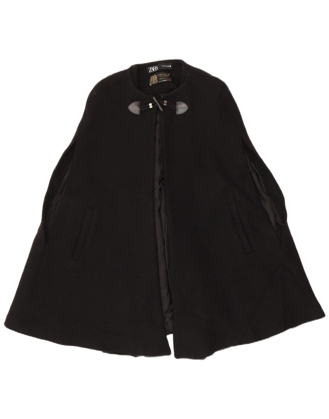 Zara Γυναικείο Παλτό Cape UK 12 Medium Black