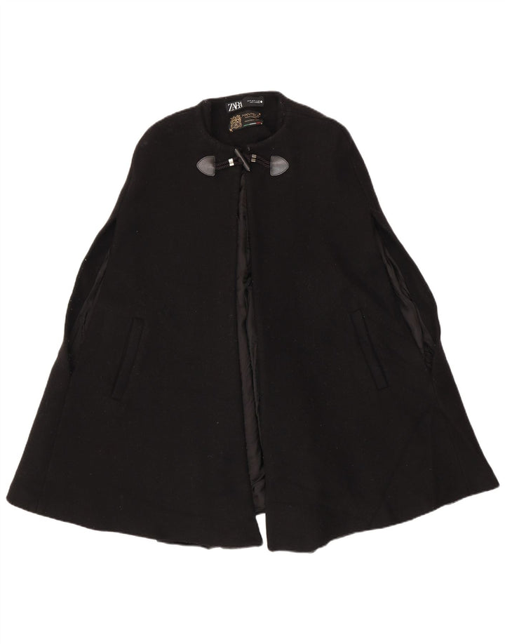 Zara Γυναικείο Παλτό Cape UK 12 Medium Black