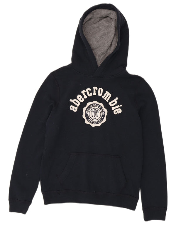 Abercrombie & Fitch Boys Graphic Hoodie Jumper 13-14 Years Large Navy Blue