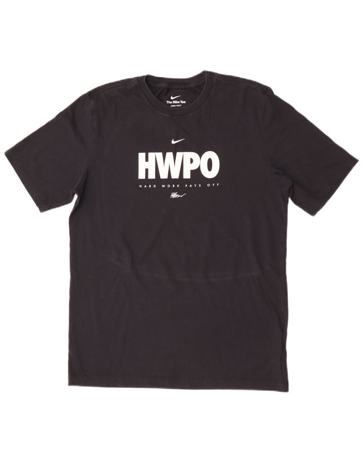 Μπλουζάκι γραφικό Nike, ανδρικό Dri Fit, μεσαίο μαύρο βαμβακερό
