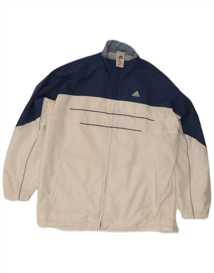 Γυναικεία φόρμα υπερμεγέθης Adidas Top Jacket UK 16 Large White Colourblock