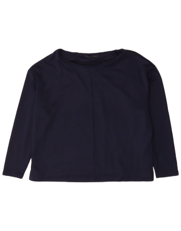 Marks & Spencer Γυναικεία μπλούζα μακρυμάνικη UK 20 2XL Navy Blue Cotton