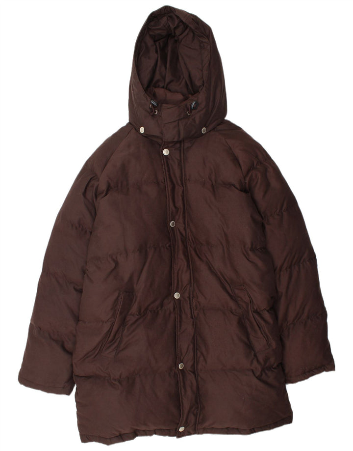 Sergio Tacchini Ανδρικό παλτό με κουκούλα UK 42 XL καφέ πολυεστέρας