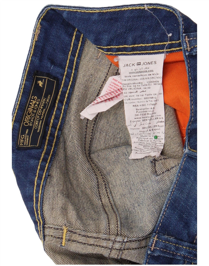 JACK & JONES Ανδρικό Slim Jeans W32 L32 Μπλε βαμβακερό