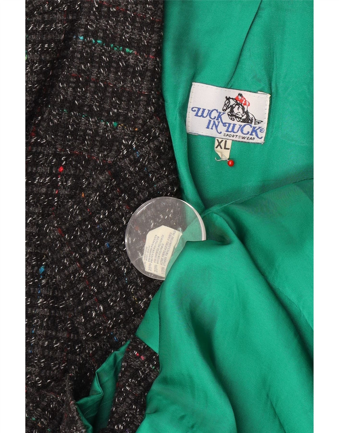 Luck in Luck Ανδρικό σακάκι σακάκι με 3 κουμπιά UK 42 XL Γκρι μαλλί