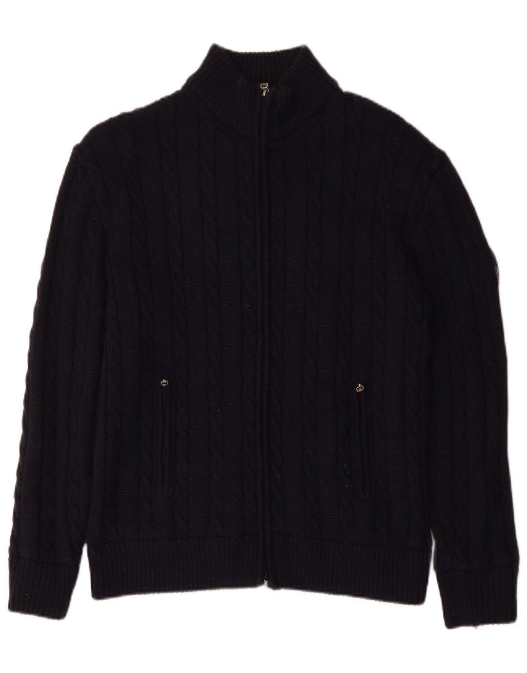 Ανδρικό πουλόβερ με ζακέτα VINTAGE Μεγάλο μπλε ναυτικό μαλλί Merino