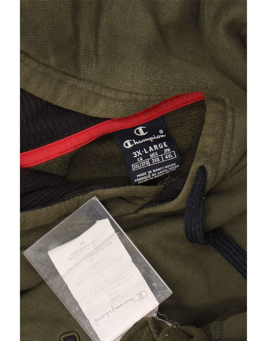 CHAMPION Ανδρικά γραφικά κουκούλα 3XL Χακί βαμβακερό