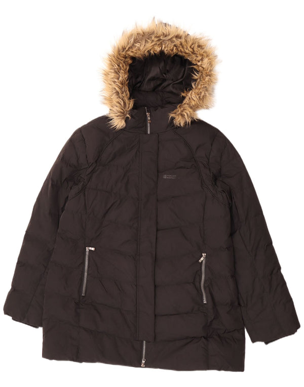 Mountain Warehouse Γυναικείο παλτό με κουκούλα UK 18 XL Μαύρο πολυεστέρα