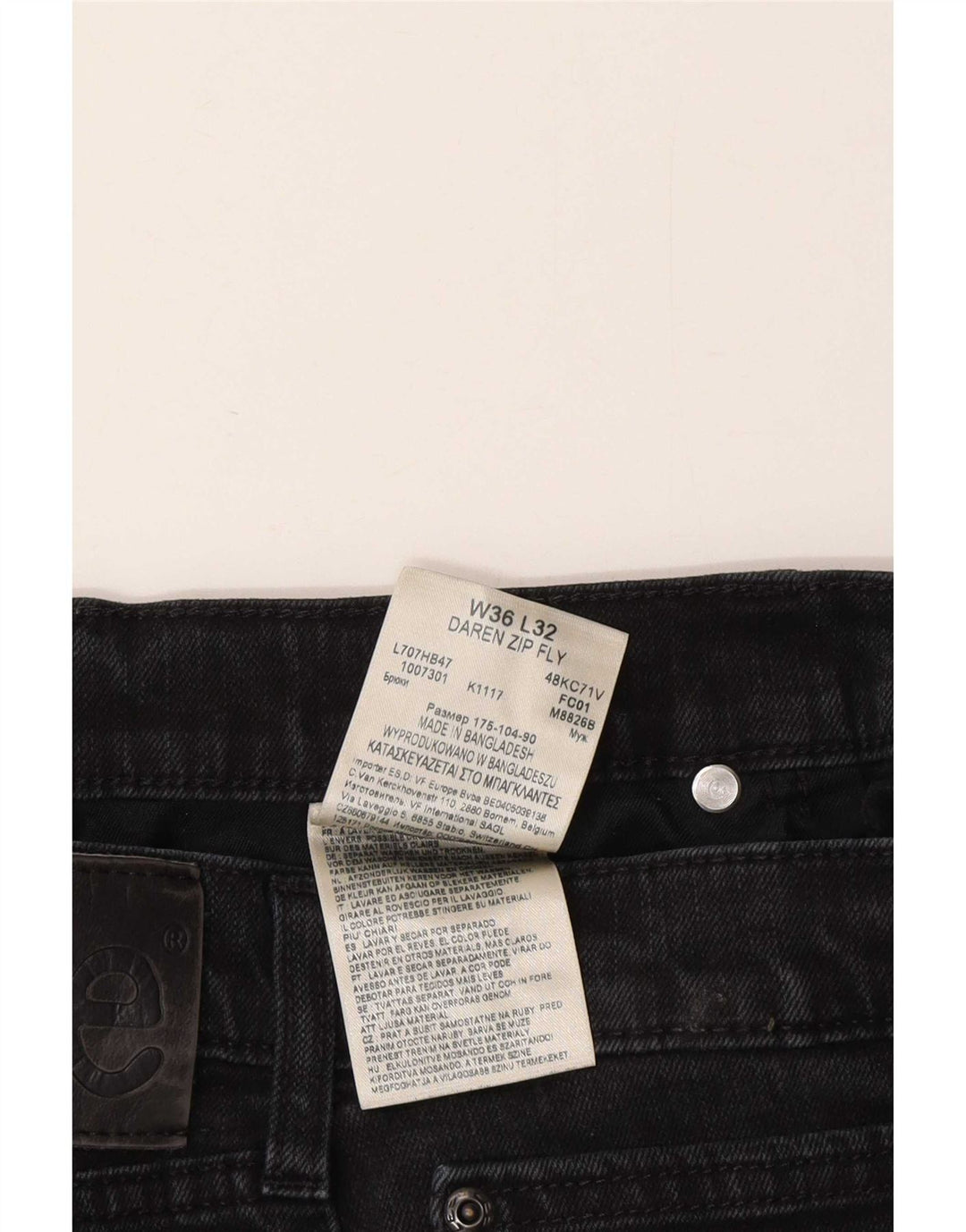 Lee Mens Daren Zip Fly Slim Jeans W36 L32 Γκρι βαμβακερό