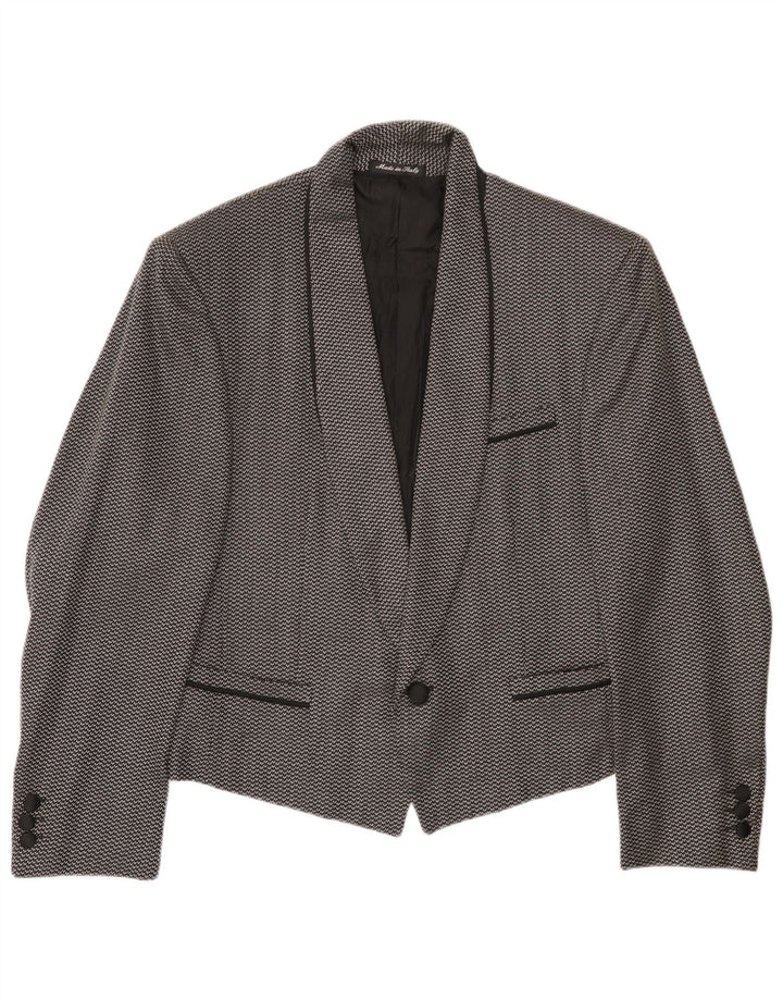 Pal Zileri Ανδρικό Μπουφάν 1 Κουμπί Blazer IT 44 XS Μαλλί με μαύρα στίγματα