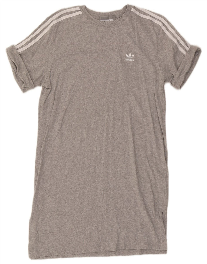 Adidas Γυναικείο T-Shirt Φόρεμα UK 12 Medium Grey