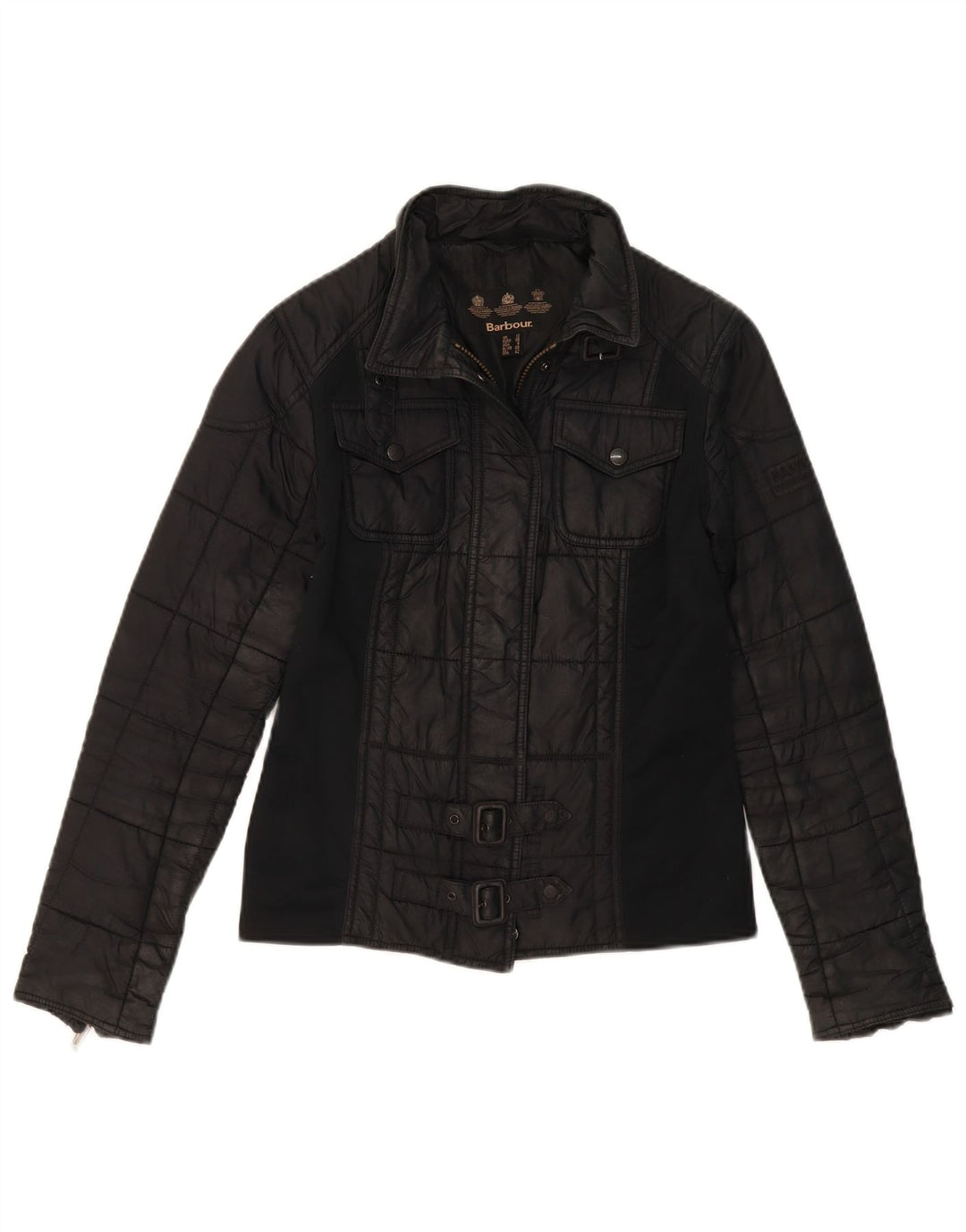BARBOUR Womens Quilted Jacket UK 12 Medium  Black Polyamide