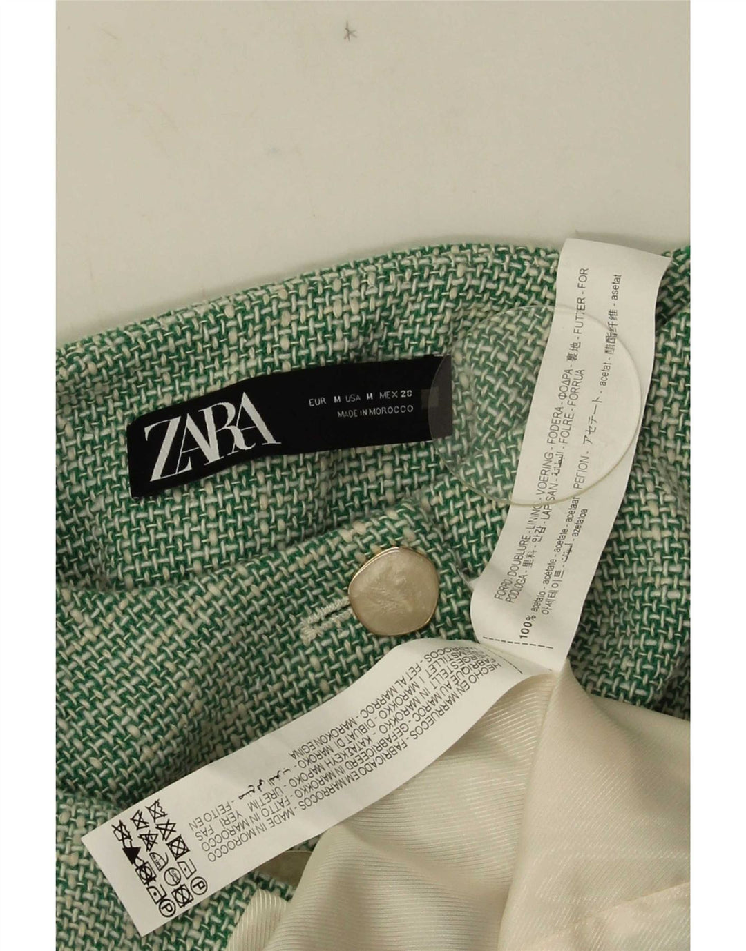 Zara Γυναικείο Μπλέιζερ Μπλέιζερ με 3 κουμπιά UK 14 Μεσαίο πράσινο οξικό