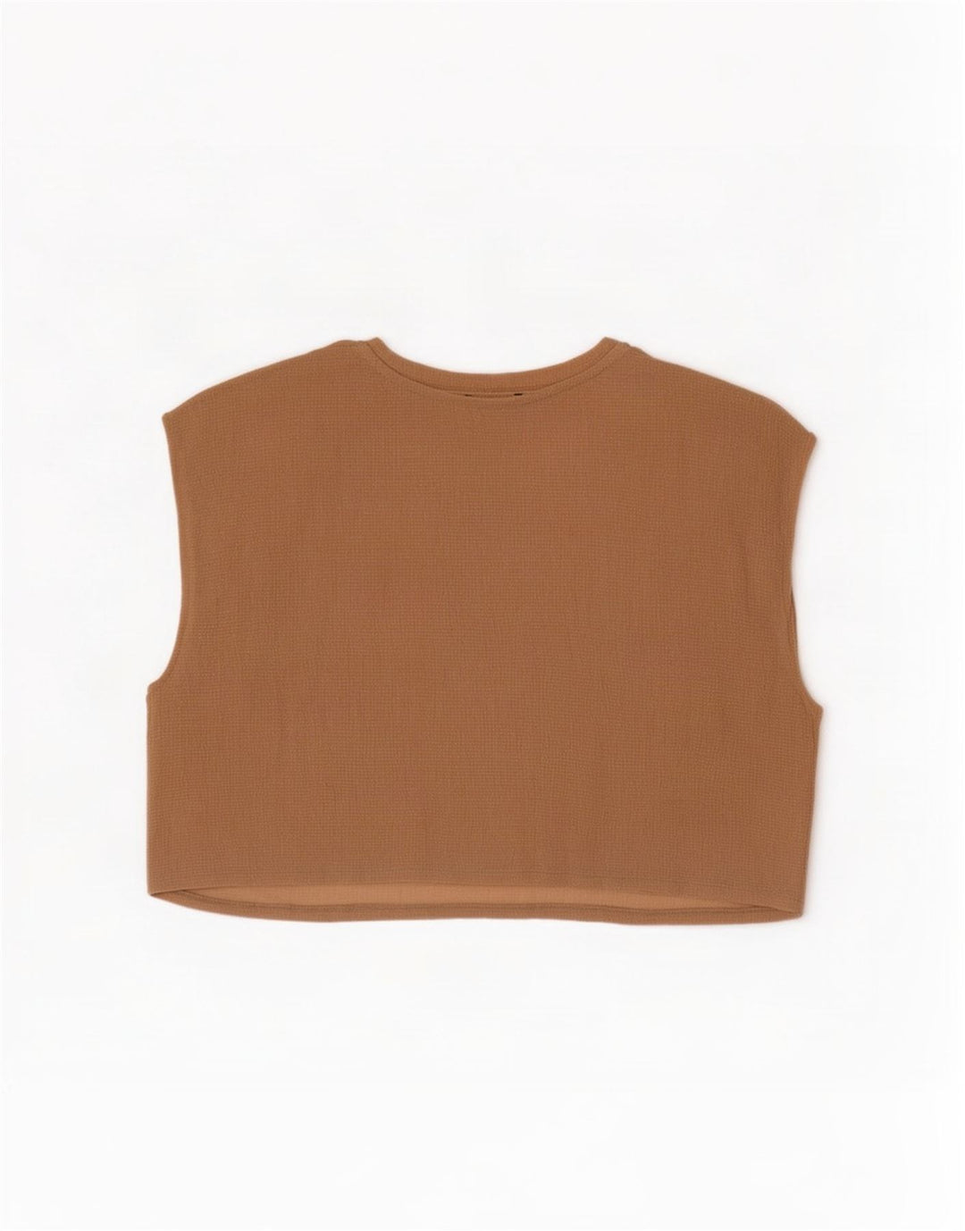 Zara Γυναικεία Crop Αμάνικη Oversized Μπλούζα Τοπ UK 10 Small Beige
