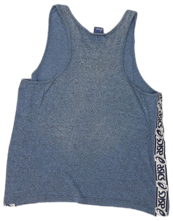 ASICS Γυναικείο γραφικό γιλέκο UK 14 Μεγάλο βαμβακερό μπλε φλύκταινα