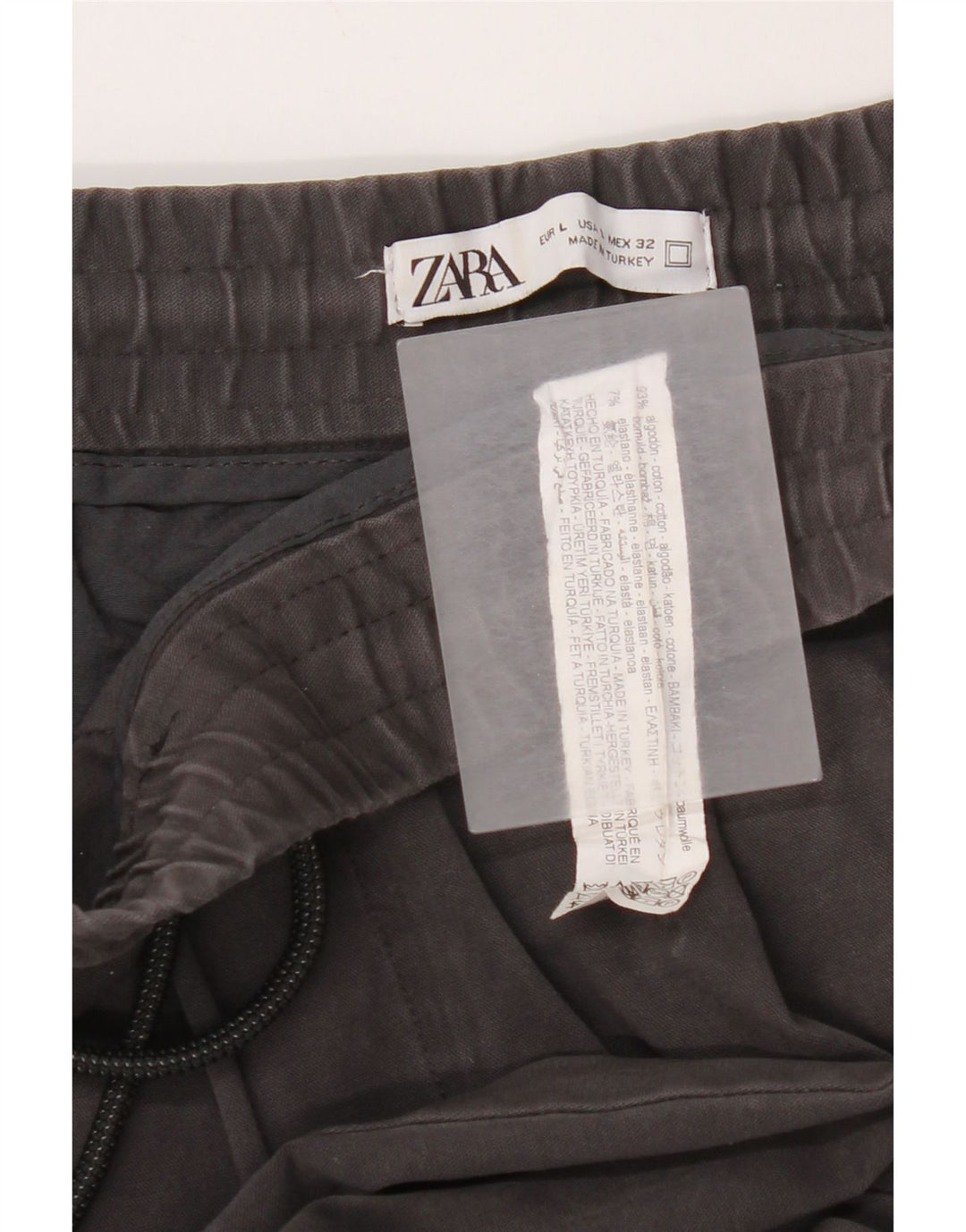 Ανδρικό παντελόνι Zara με καρφίτσες Cropped W32 L25 Γκρι βαμβακερό