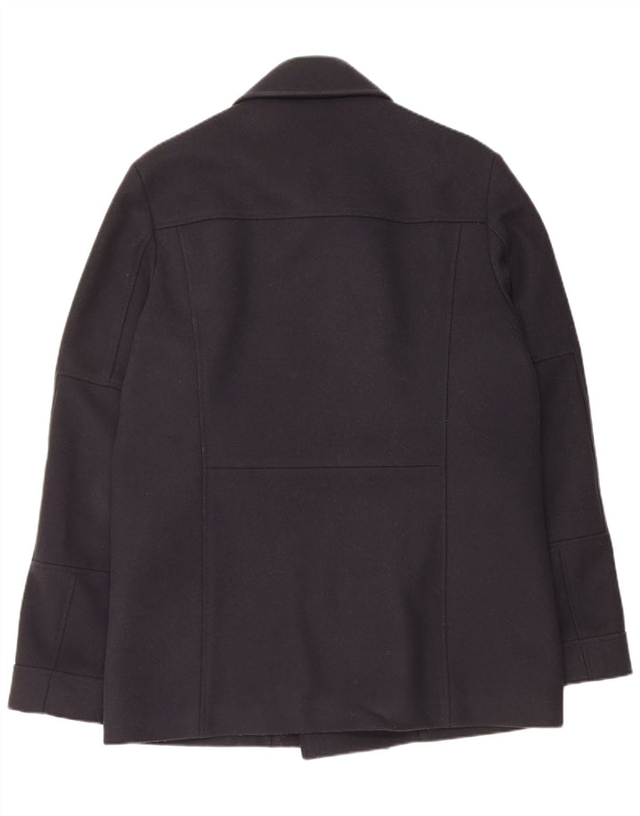 Ανδρικό παλτό μπιζελιού Hugo Boss UK 40 Large Navy Blue Virgin Wool
