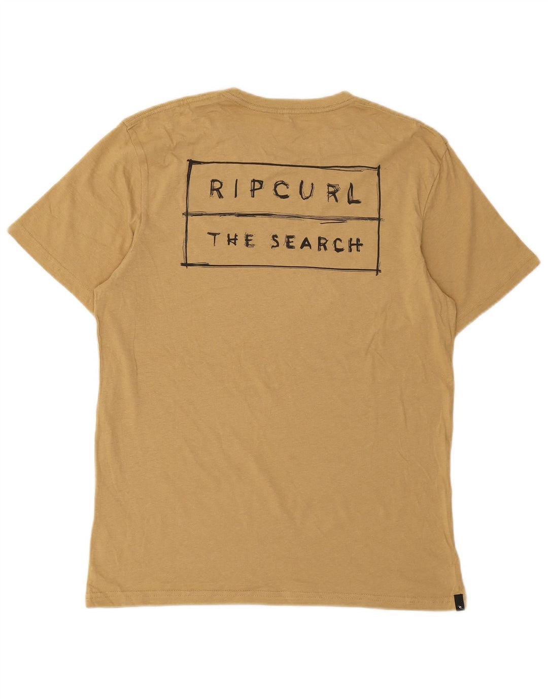 RIP CURL Mens Standard Fit Graphic T-Shirt Top Medium Beige Cotton