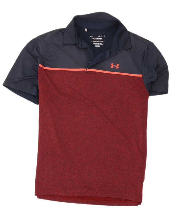 Ανδρικό πουκάμισο πόλο Under Armour Μεγάλο μπορντό πολύχρωμο πολυεστέρα
