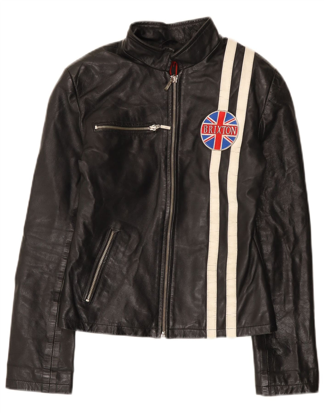 Γυναικείο δερμάτινο μπουφάν BRIXTON UK 10 Small Black Colourblock Leather