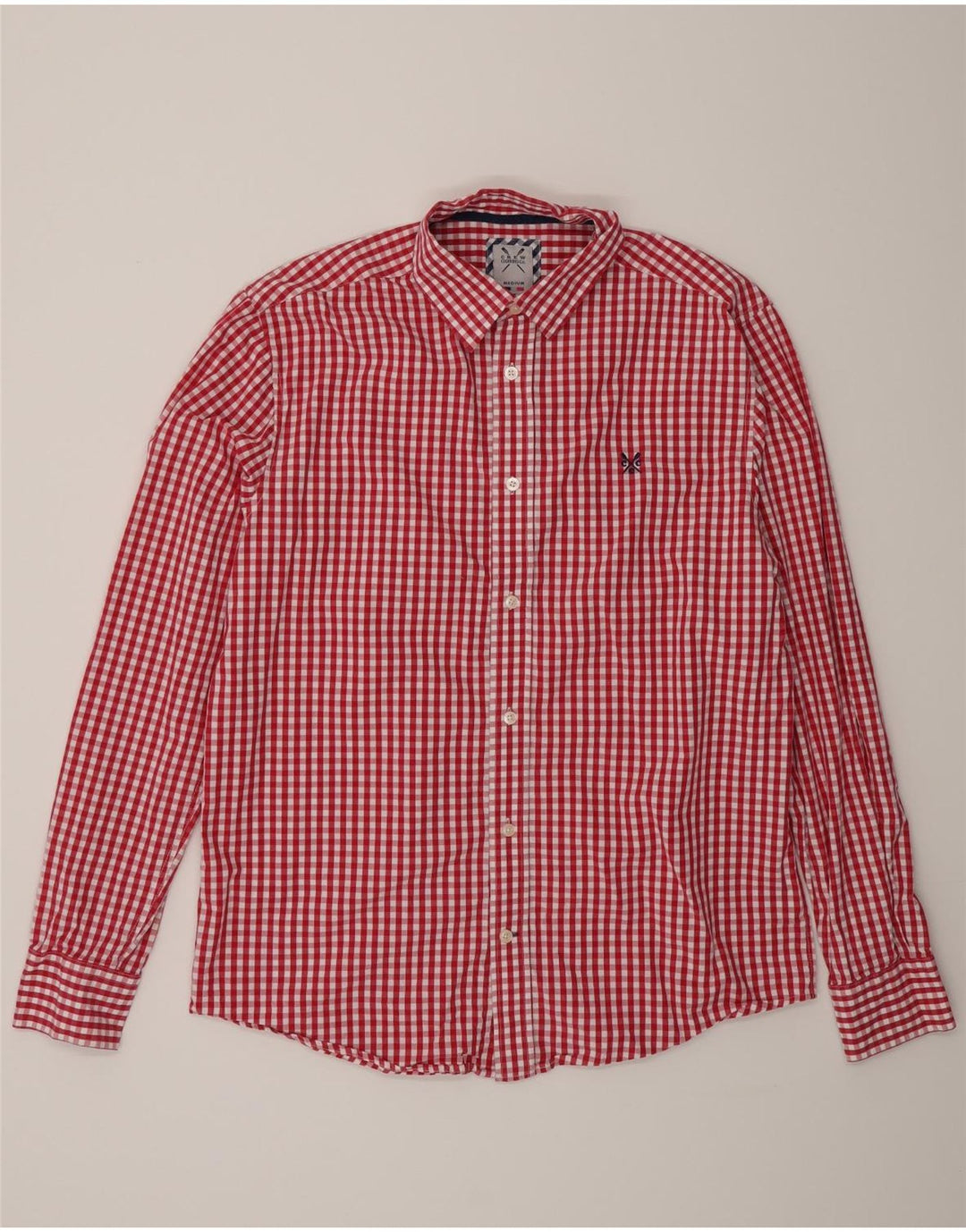 Crew Clothing Ανδρικό πουκάμισο Classic Fit Μεσαίο κόκκινο βαμβακερό Gingham