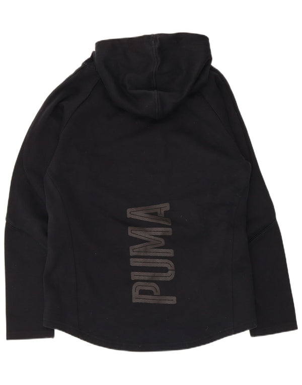 Puma Γυναικείο Γραφικό Hoodie Jumper UK 12 μεσαίο μαύρο βαμβακερό