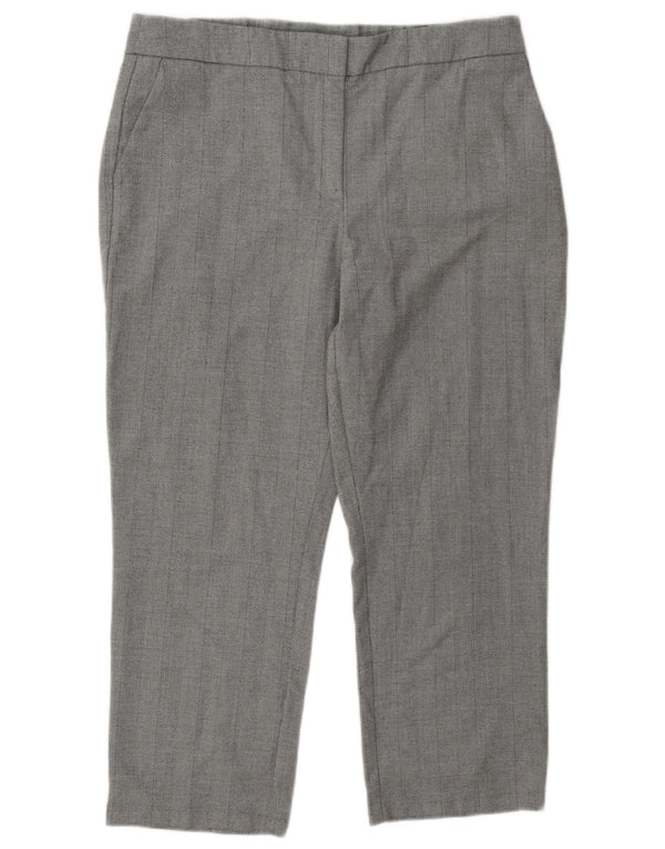 Marks & Spencer Γυναικείο Cropped Παντελόνι UK 14 Large W34 L24 Grey Polyester