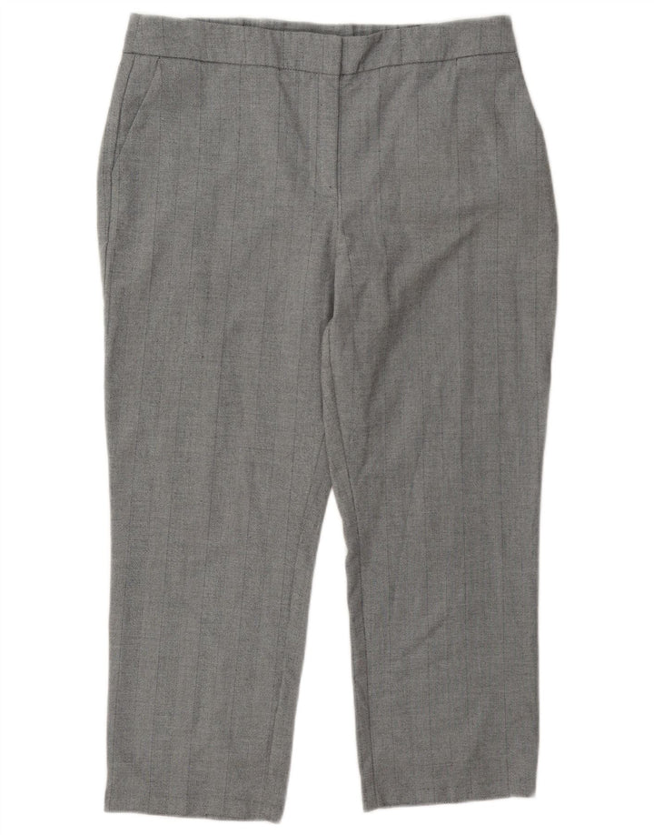 Marks & Spencer Γυναικείο Cropped Παντελόνι UK 14 Large W34 L24 Grey Polyester