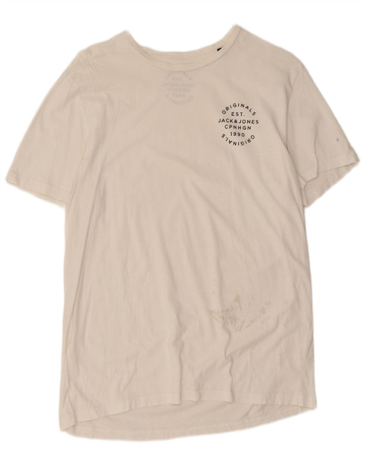 Jack & Jones Ανδρικό T-Shirt Top μεγάλο λευκό βαμβακερό