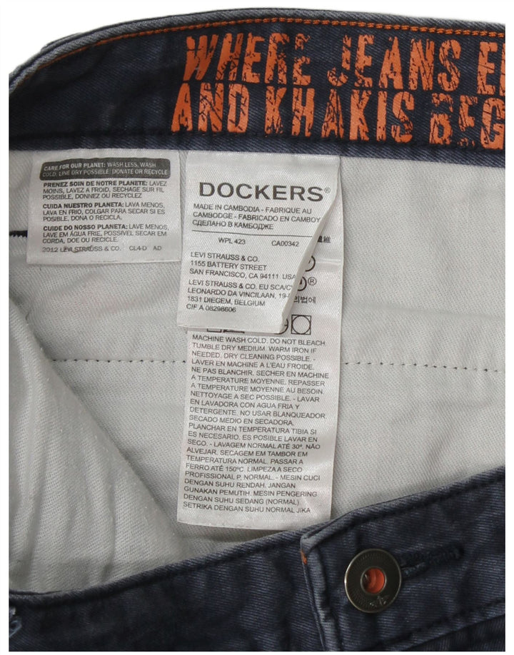 DOCKERS Ανδρικό ίσιο παντελόνι Chino W38 L30 Navy Blue Cotton