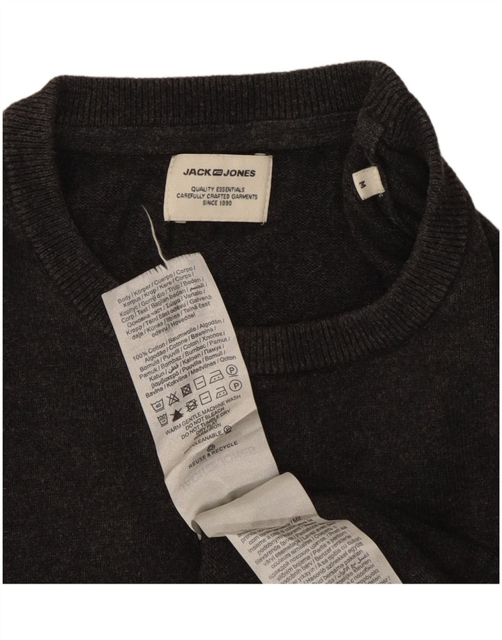 Jack & Jones Ανδρικό πουλόβερ με λαιμόκοψη μεσαίου γκρι βαμβακερό