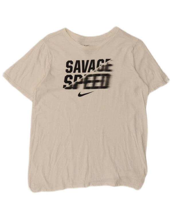 Μπλουζάκι Nike Boys Athletic Cut γραφικό τοπ 13-14 ετών XL λευκό
