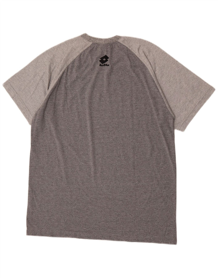Ανδρικό γραφικό T-Shirt LOTTO Top XL με γκρι φλύκταινες πολυεστέρα