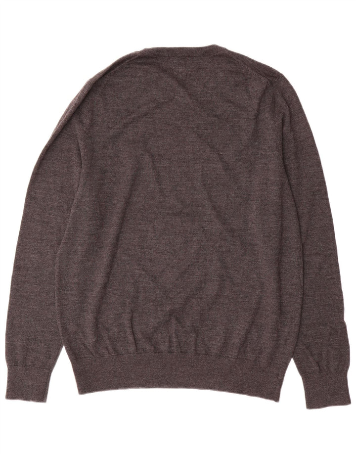 Ανδρικό πουλόβερ John Lewis Crew Neck Jumper Μεγάλο Γκρι Μαλλί Merino