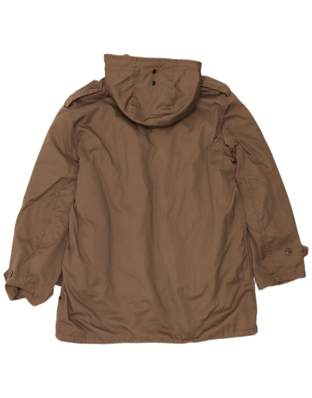 Vintage Ανδρικό παλτό με κουκούλα UK 42 XL καφέ πολυεστέρας