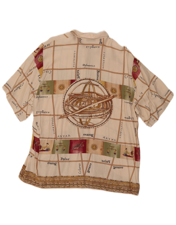 MARCELLO CIONI Γυναικείο γραφικό πουκάμισο μπλούζα IT 48 XL Off White Colourblock