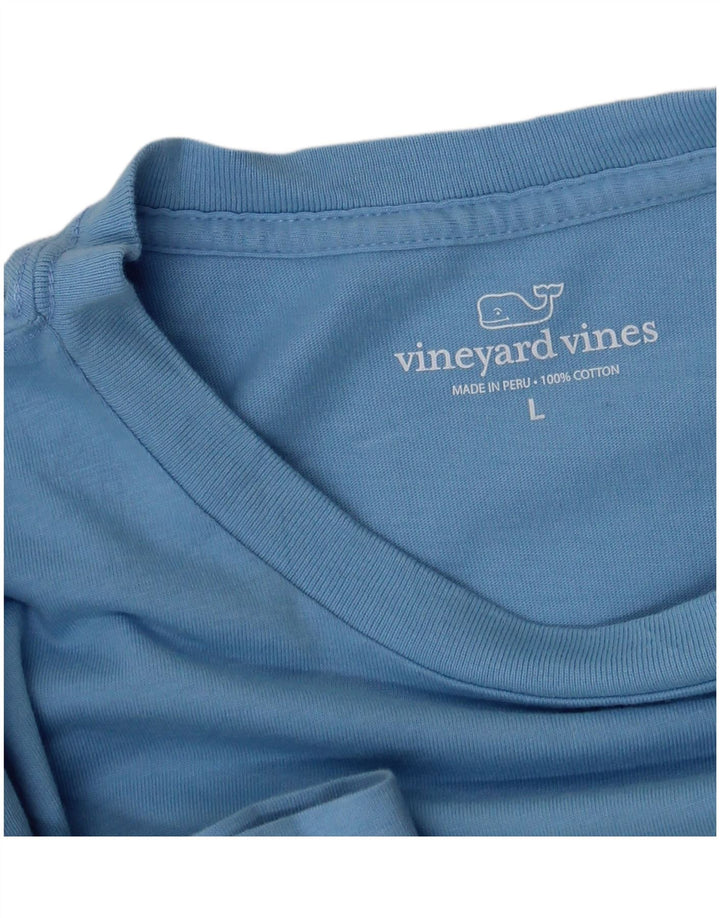 VINEYARD VINES Ανδρικό γραφικό T-Shirt Top μεγάλο μπλε βαμβακερό