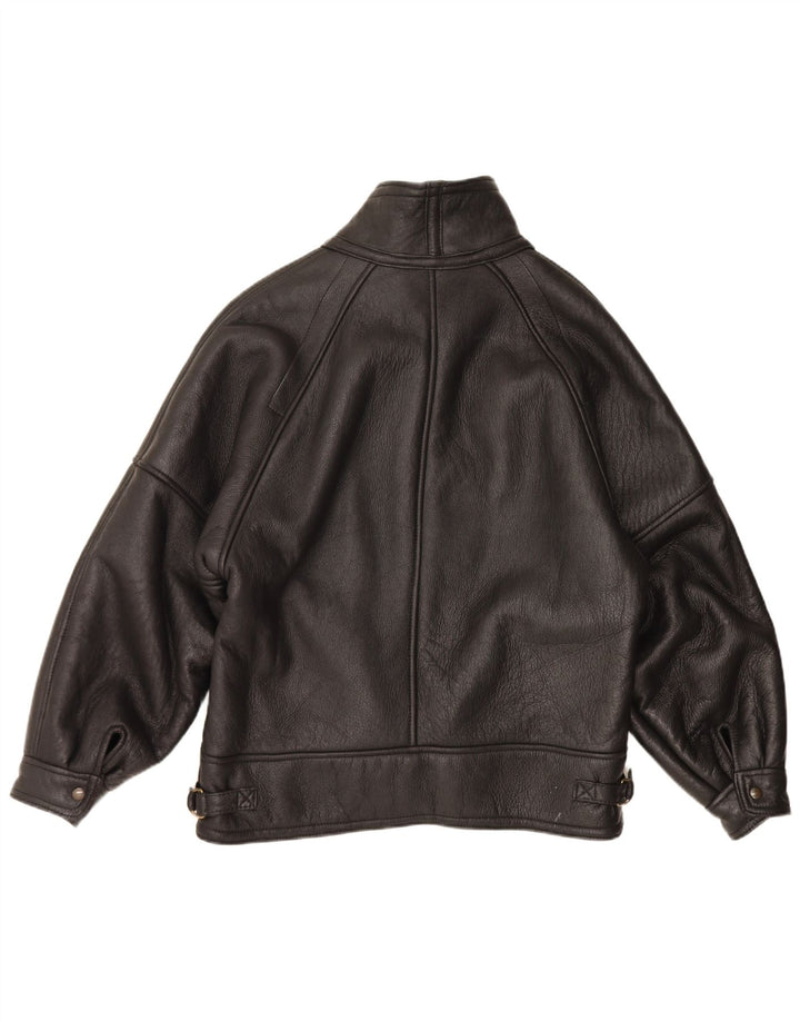 Vintage Ανδρικό Shearling Jacket IT 54 2XL Black Shearling
