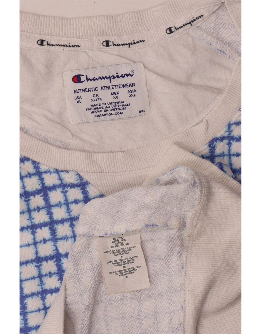 Champion Γυναικεία Φούτερ Jumper UK 18 XL Blue Check Cotton