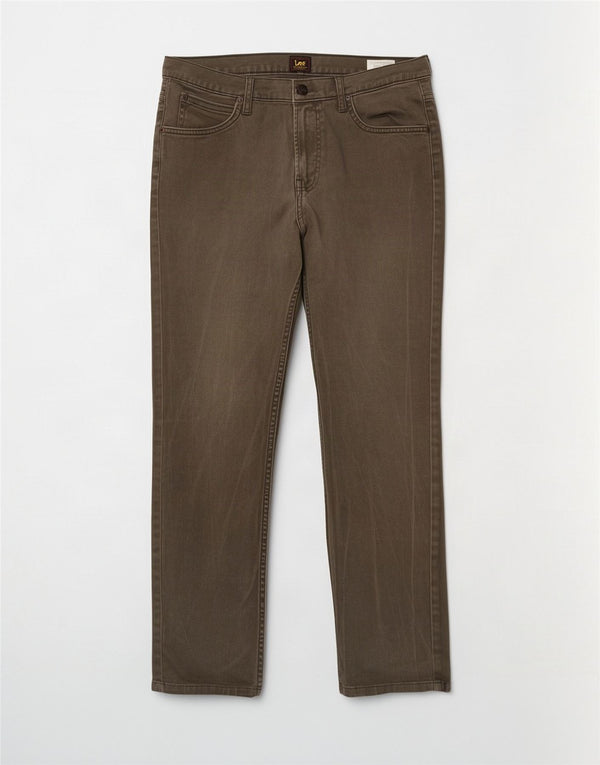 Lee Mens Rider Slim Straight Jeans W32 L32 Χακί βαμβακερό