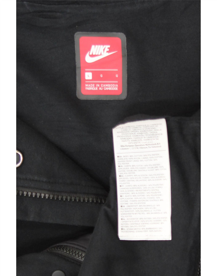 Γυναικείο αδιάβροχο Nike με κουκούλα UK 14 μεγάλο μαύρο βαμβακερό