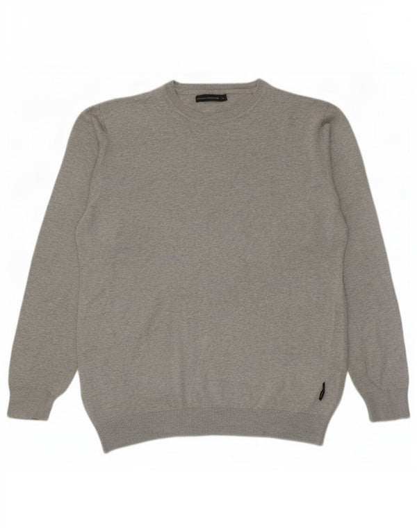 Ανδρικό πουλόβερ γαλλικού τύπου Connection Boat Neck Jumper XL Γκρι βαμβακερό