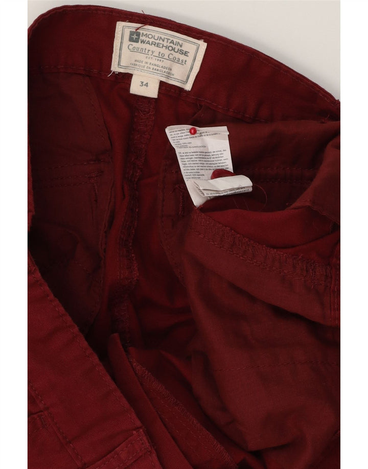 MOUNTAIN WAREHOUSE Ανδρικό σορτς Cargo W34 μεγάλο βαμβακερό μπορντό