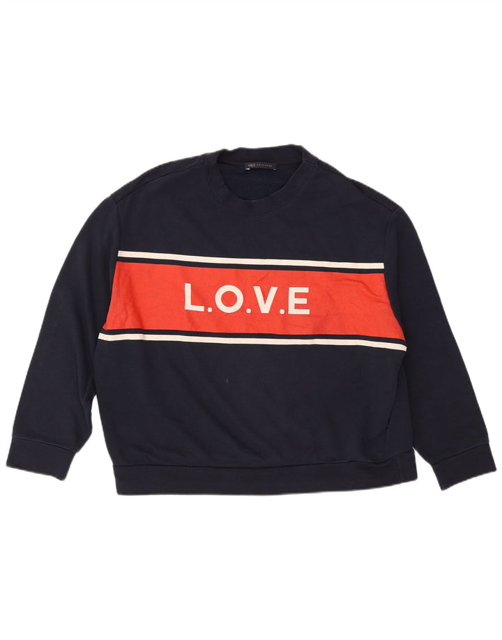 Marks & Spencer Γυναικεία γραφική φούτερ Jumper UK 14 Medium Navy Blue
