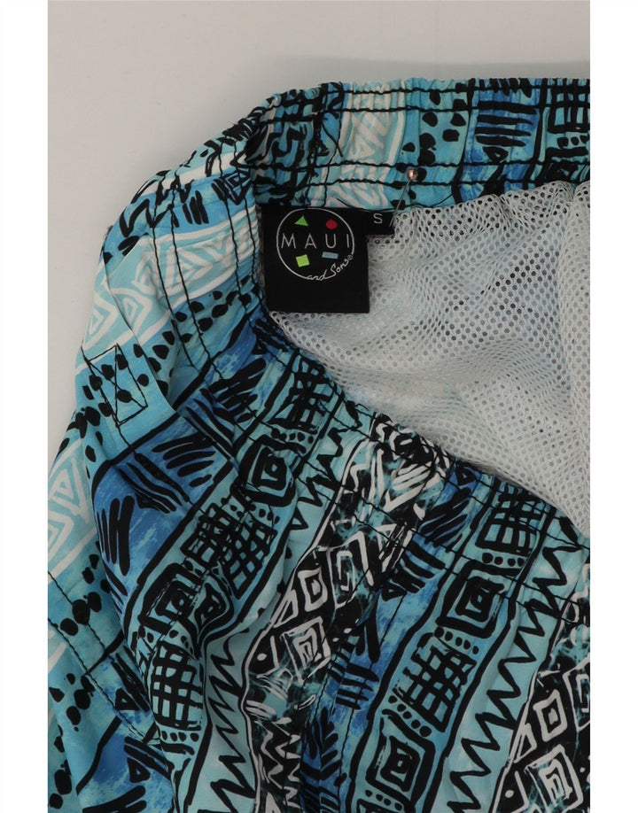 Ανδρικό σορτς κολύμβησης Maui and Sons Μικρό μπλε γεωμετρικό πολυεστέρα