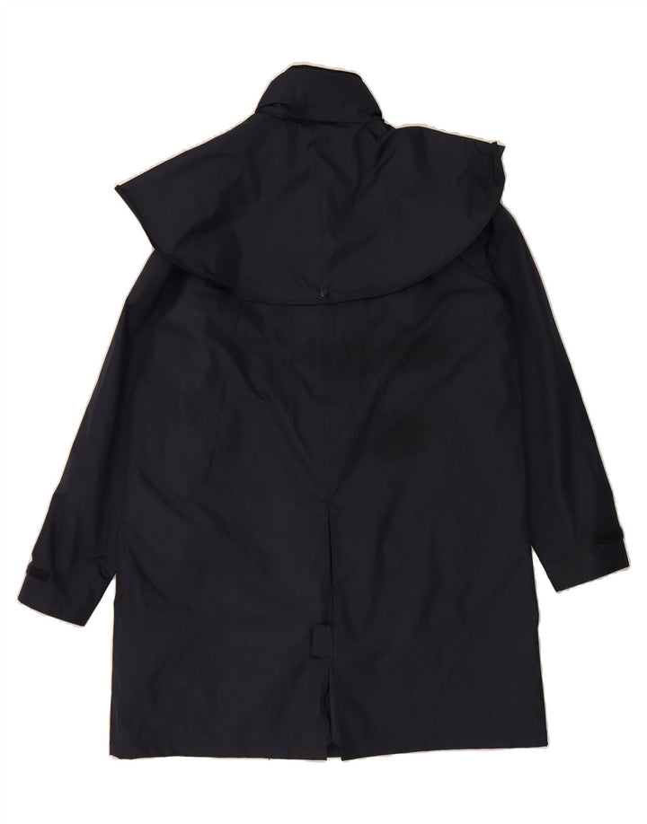 COTTON TRADERS Mens Hooded Overcoat UK 40 Large Navy Blue Polyester Vintage Cotton Traders and Second-Hand Cotton Traders from Messina Hembry 