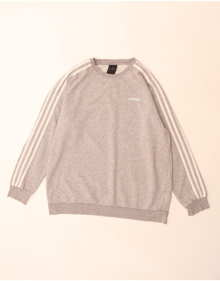Adidas Γυναικεία φούτερ μεγάλου μεγέθους Jumper UK 12/14 Μεσαίο γκρι βαμβακερό