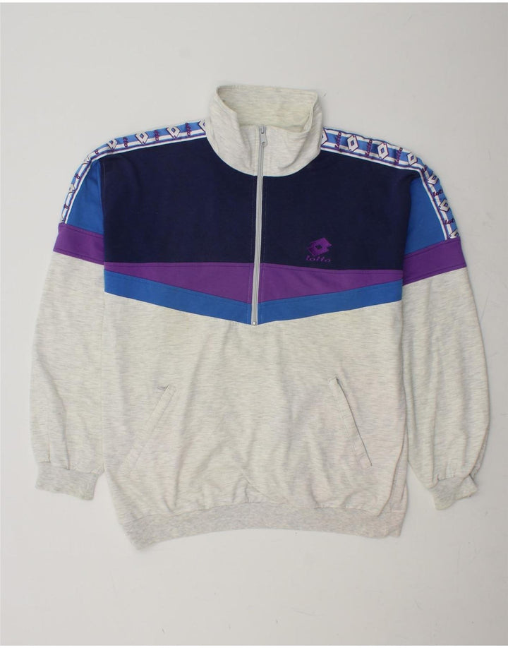 Ανδρικό φούτερ LOTTO με φερμουάρ με λαιμόκοψη σε μεγάλο γκρι χρώμα