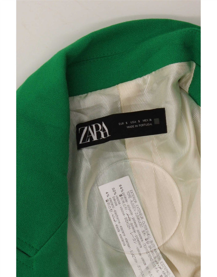 Zara Γυναικείο μπλέιζερ με διπλό στήθος UK 10 Small Green Polyester