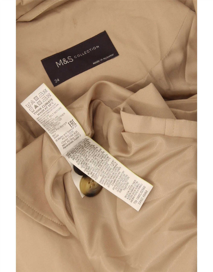 Marks & Spencer Γυναικεία καμπαρντίνα UK 24 4XL Beige Polyester